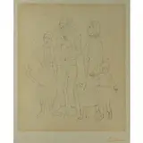 Pablo Picasso, Famille des Saltimbanques, 1950, Soft-ground etching, with Chine colle on Japon paper