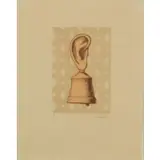 René Magritte, Composition with bell and ear, Etching