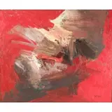 Harriet FeBland, Grey and Red, 1959, Oil on canvas