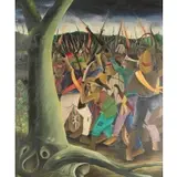 Jacques-Enguerrand Gourgue, Uprising of the Slaves, Haiti and Africa, Year 1790, Oil on board