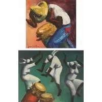 Xavier Amiama, Untitled, Pair of oils on canvas