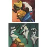 Xavier Amiama, Untitled, Pair of oils on canvas