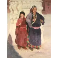 Xu Shiping, Tibetan Scene, Oil on canvas
