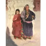 Xu Shiping, Tibetan Scene, Oil on canvas