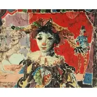 Jean Calogero, Clowns, Oil on canvas