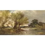 George A Williams, On the Thames, Oil on canvas