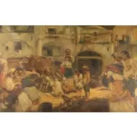 V. Sabati, Orientalist scene, Oil on canvas