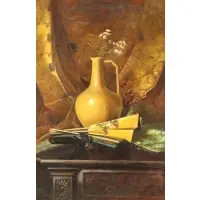Louis Meline, Japonisme Still Life, Oil on canvas