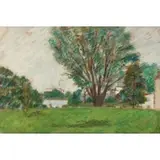 Alexis Arapoff, Looking Toward the High School, Falmouth, Mass., c. 1934, Gouache