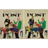 Richard Sargent, Young Boy's Birthday Party Preliminary Cover, 1962, Casein on paper