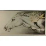 Louis Icart, Thoroughbreds, Pur-Sang, 1938, Etching in color