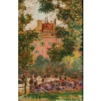 Auguste Pégurier, La Galerie 18, Oil on panel