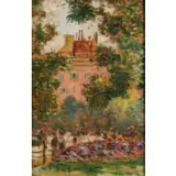 Auguste Pégurier, La Galerie 18, Oil on panel