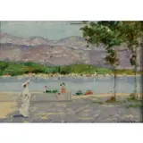 Luigi Cagliani, Landscape, Oil on board