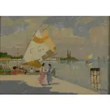Luigi Cagliani, Landscape, Oil on board