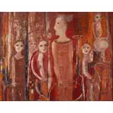 Jindra Husáriková, 2 Vystoupeni, Oil on canvas
