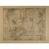 Marcel Duchamp, The Chess Players, 1965, Etching