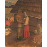 Luis Arenal Bastar, Political Scene, Gouache