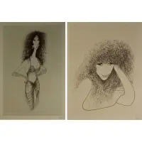 Cher by Al Hirschfeld, Grouping of two prints, sold Jul 2021