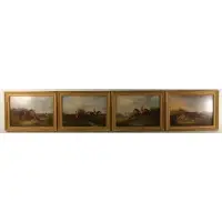 Richard Barrett Davis, Hunt Scenes, Grouping of Four Oils on Panel