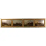 Richard Barrett Davis, Hunt Scenes, Grouping of Four Oils on Panel