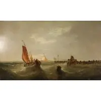 Clarkson Frederick Stanfield, Seascape, Oil on canvas