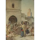 Frederico Bartolini, Carpet Sellers, Watercolor