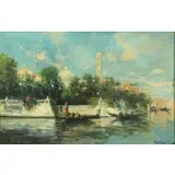 Gianni, Venetian Scene, Oil on canvas