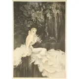 Louis Icart, Orchids, Drypoint etching