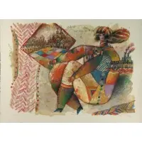 Venise est un Bateau qui Creuse le Temps by Theo Tobaisse, Lithograph with carborundum, sold Jun 2021
