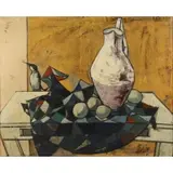 Charles Levier, Pot et Citrons, Oil on canvas