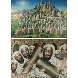 Gabriel Cohen, Safred Village, Pair of oils on canvas