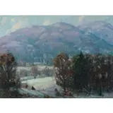 Louis Edward Jones, Mountain Landscape, Oil on board