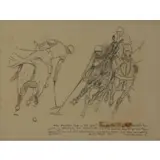 Paul Desmond Brown, Polo Scene, Pencil on paper