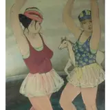 Joan Barber, Two Dancers with Horse, Oil on canvas