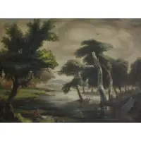 Alton Tobey, Landscape, Oil on canvas