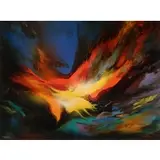 Leonardo Nierman, Abstract Composition, Acrylic on masonite
