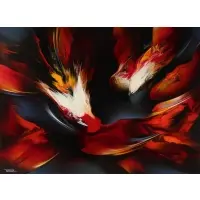 Firebird by Leonardo Nierman, Acrylic on masonite, sold Jun 2021