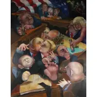 Jeramy Turner, Political Scene, Oil on canvas