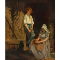 William Penn Morgan, Farm Scene, Oil on canvas