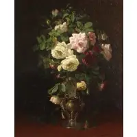 John Joseph Enneking, Still Life with Roses, Oil on canvas