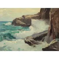 California Seascape by Frank Myers, Oil on canvas, sold May 2021