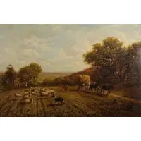 Harvesting by George William Mote, Oil on canvas, sold May 2021