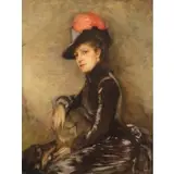 Gustave Jean Jacquet, Portrait of a Woman, Oil on board