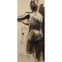 Nude by Byron Browne, Ink on paper, sold May 2021