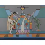 Joe Herrera, Germination Ceremony, 1983, Mixed media on board