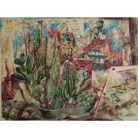 David Fredenthal, Dwellings, Watercolor