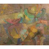 Mandolina by Romeo Tabuena, 1969, Acrylic on Masonite, sold May 2021