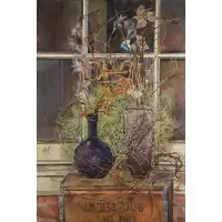 Edith Kramer, Still Life with Puppet Against Dark Window, 1989, Oil on canvas