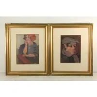 Untitled by Hank Virgona, Grouping of Two Gouaches, sold May 2021